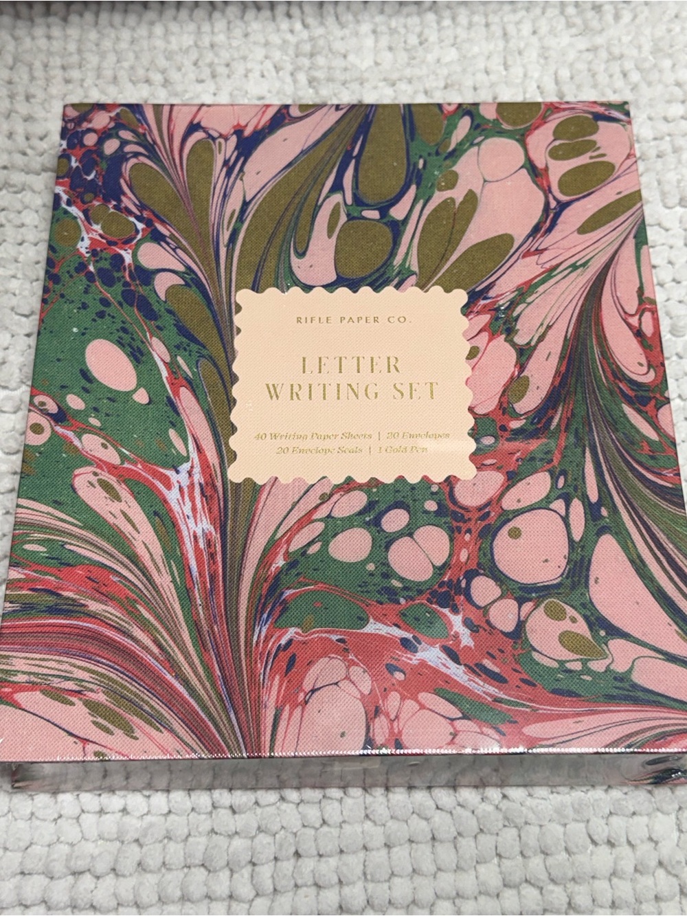 Rifle Paper Co. Florence Letter Writing Set Marble Stationery Boxed Set NWT